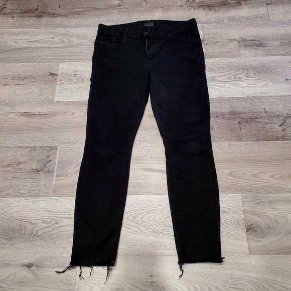 MOTHER | Black Looker Ankle Fray Denim Jeans - Picture 1 of 7